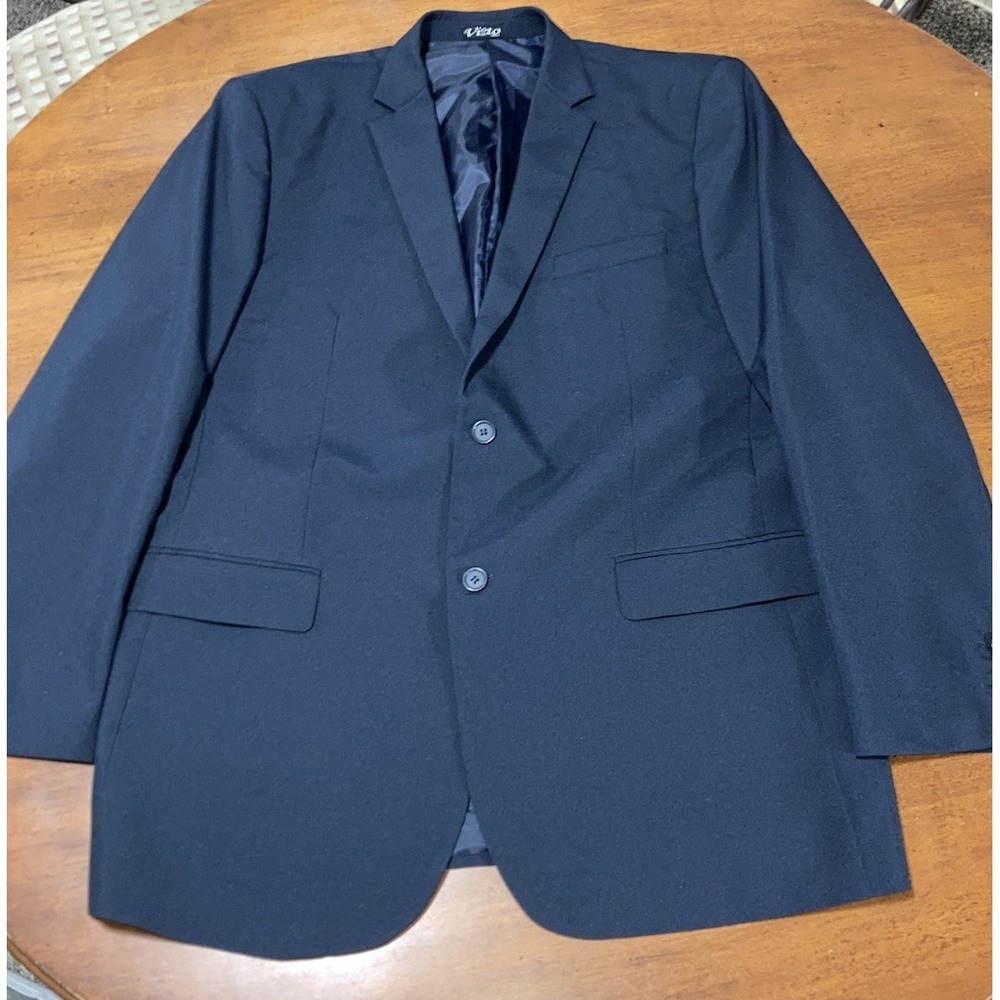 Vitto Men's Super 150s Navy Double-Vented Suit Jacket 46L/40W